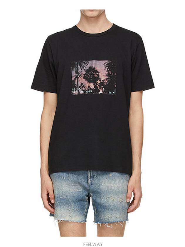 Luxury Saint Laurent Trending 2025 Paris Sunset Short Sleeve T-Shirt Black