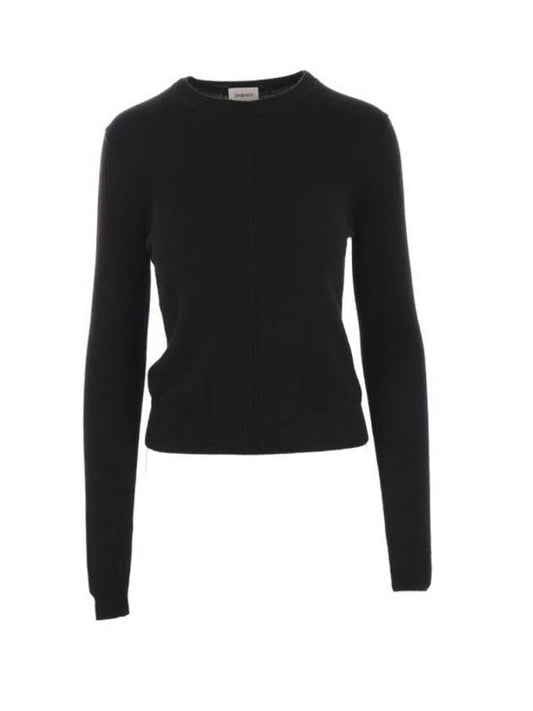 Luxury Saint Laurent Trending 2025 Openwork Cashmere Sweatshirt Black