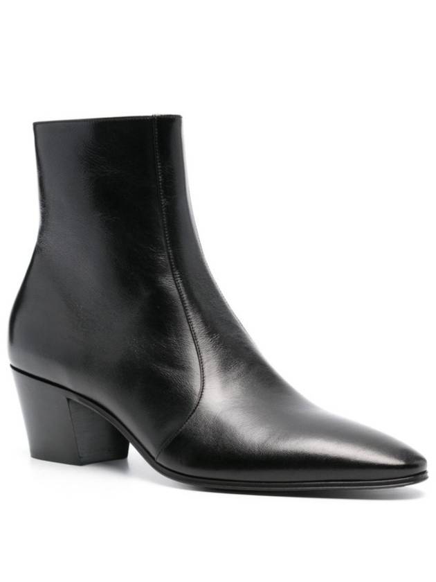Luxury Saint Laurent Trending 2025 Vassili Smooth Leather Ankle Boots Black
