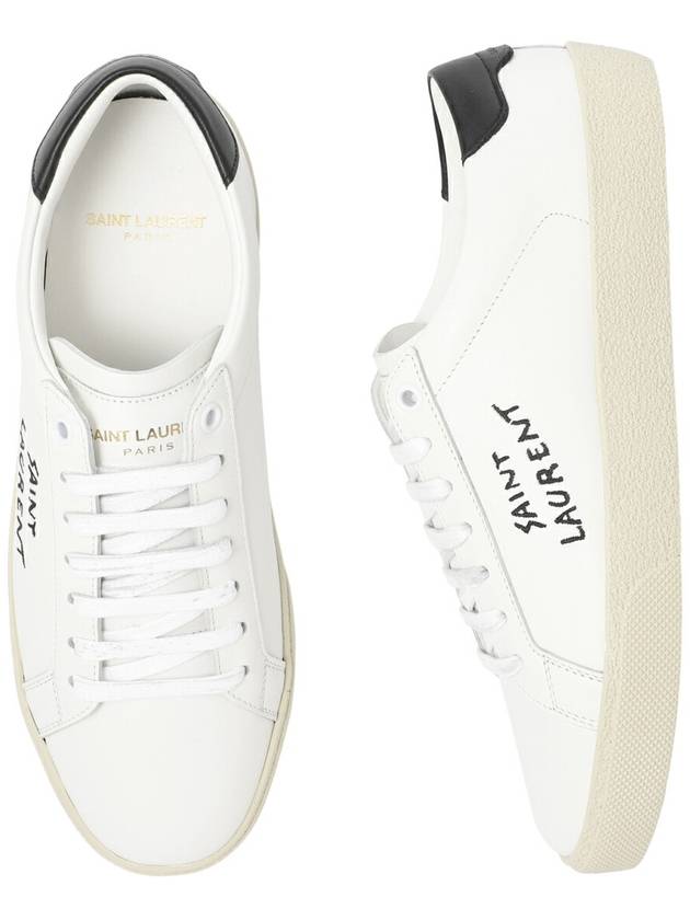Luxury Saint Laurent Trending 2025 Court Classic Black Tab Low Top Sneakers White