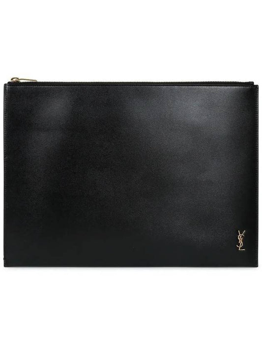 Luxury Saint Laurent Trending 2025 Men's Tiny Monogram Clutch Bag Black