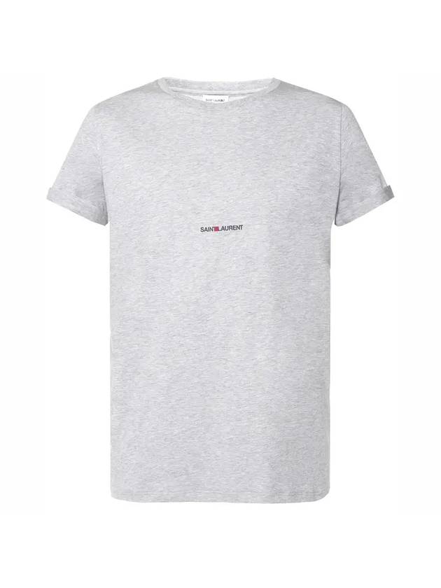 Luxury Saint Laurent Trending 2025 Men's Small Logo Short Sleeve T-Shirt Grey