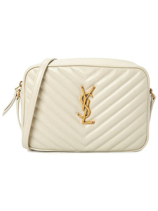 Luxury Saint Laurent Trending 2025 Lou Logo Quilting Cross Bag White