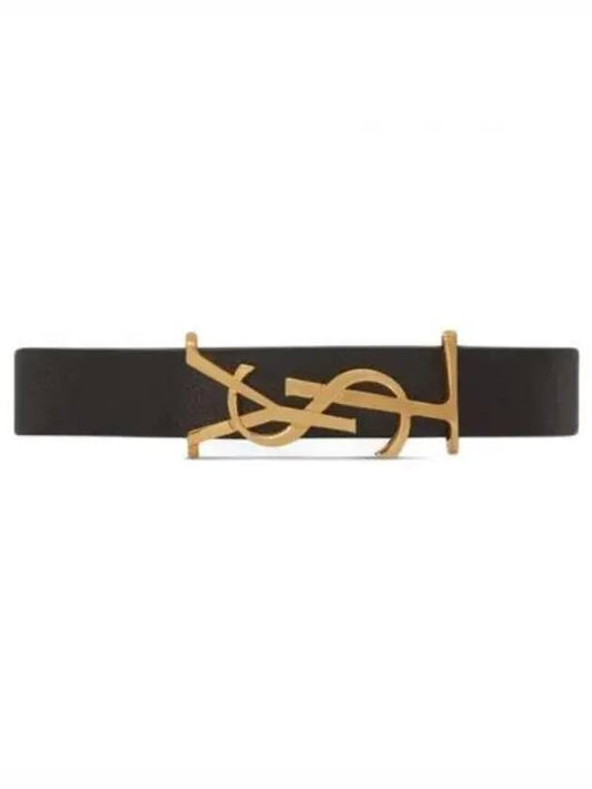 Luxury Saint Laurent Trending 2025 Monogram Logo Leather Bracelet Black
