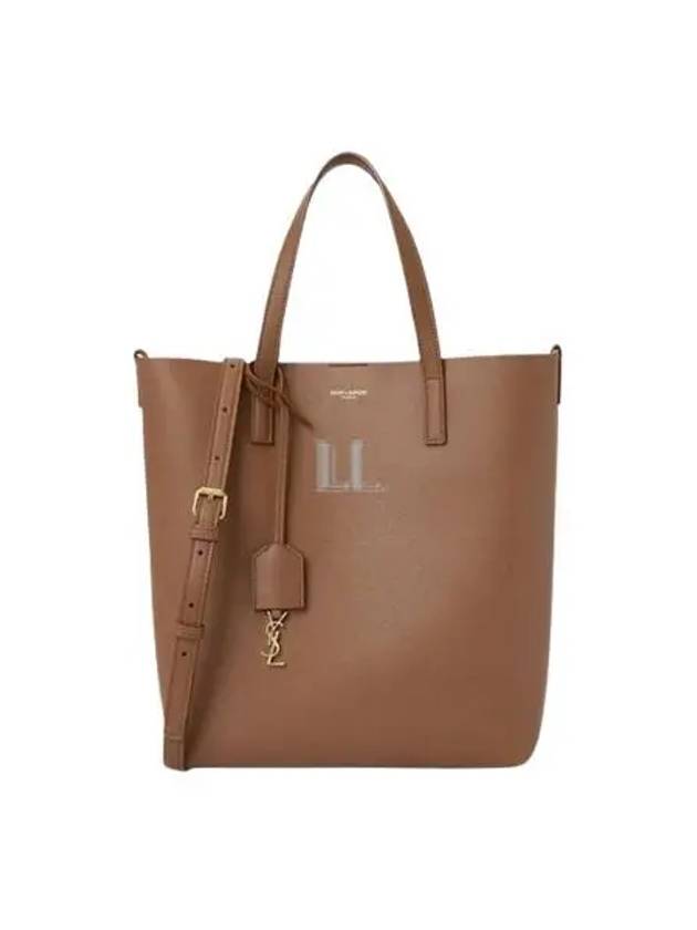 Luxury Saint Laurent Trending 2025 Shopping Toy Supple Leather Tote Bag Brown