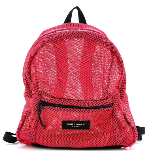Luxury Saint Laurent Trending 2025 Logo Zip Backpack Mesh