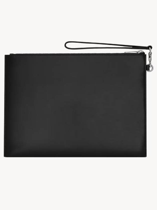 Luxury Saint Laurent Trending 2025 Tiny Monogram Silver Clutch Bag Black