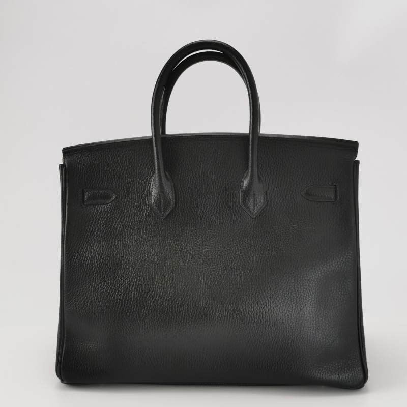 Hermes Birkin 35 Black Calfskin Leather Gold Hardware 1997