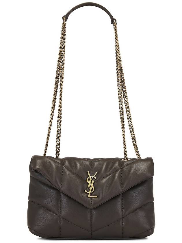 Luxury Saint Laurent Trending 2025 Toy Puffer Quilting Lambskin Shoulder Bag Light Musk