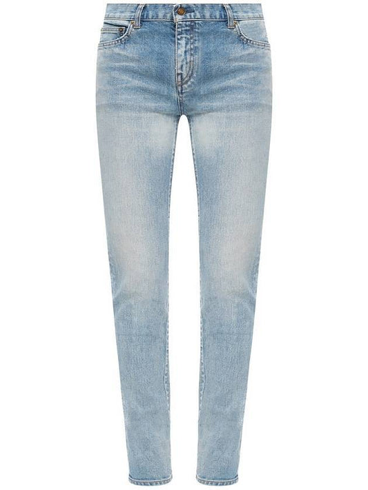 Luxury Saint Laurent Trending 2025 Slim Fit Straight Jeans Blue