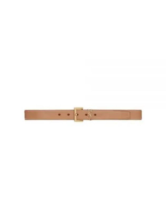 Luxury Saint Laurent Trending 2025 Monogram Logo Belt Beige