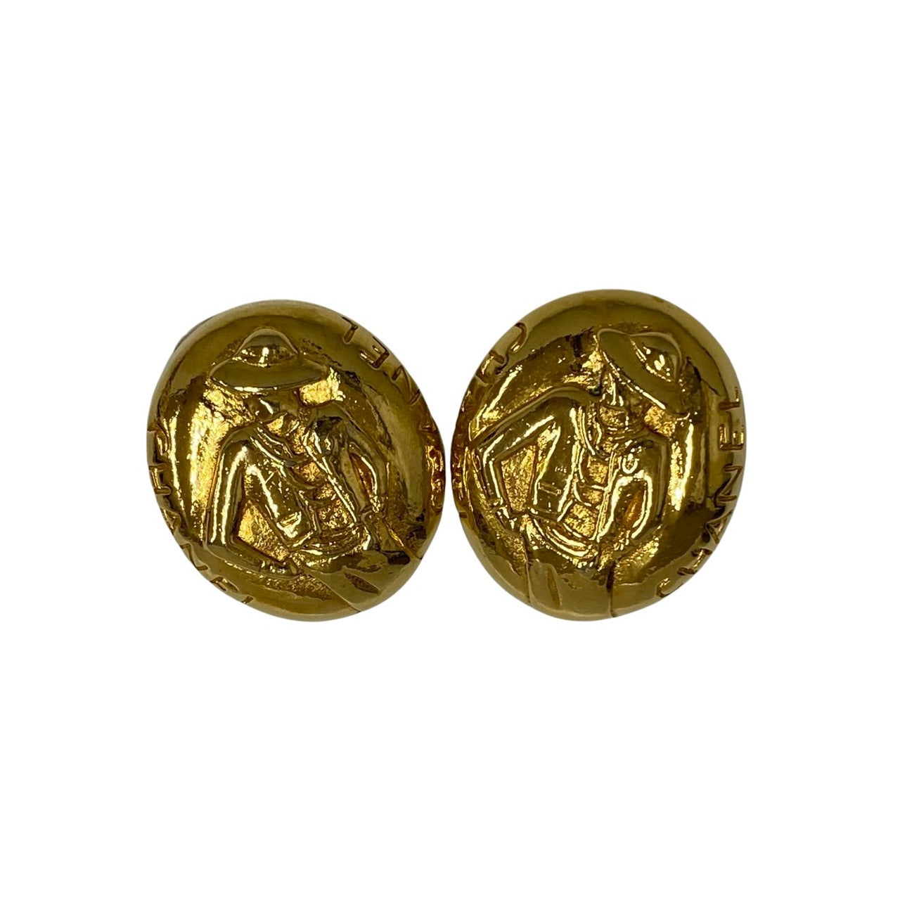 CHANEL Earring Gold Plated gold Mademoiselle Women
