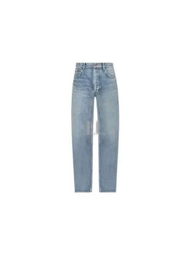Luxury Saint Laurent Trending 2025 Loose Fit Mid Rise Jeans Blue