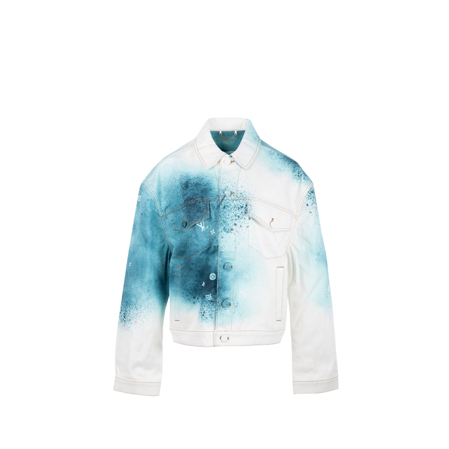 Louis Vuitton Size 48 Spray Denim Jacket Cotton Multicolour