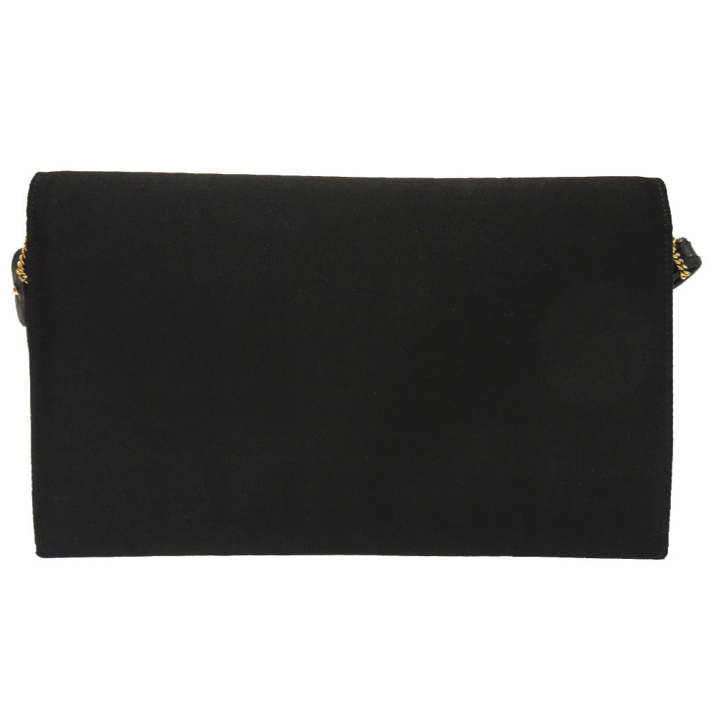 HERMES Shoulder Bag Satin black Cooktail Vintage Women