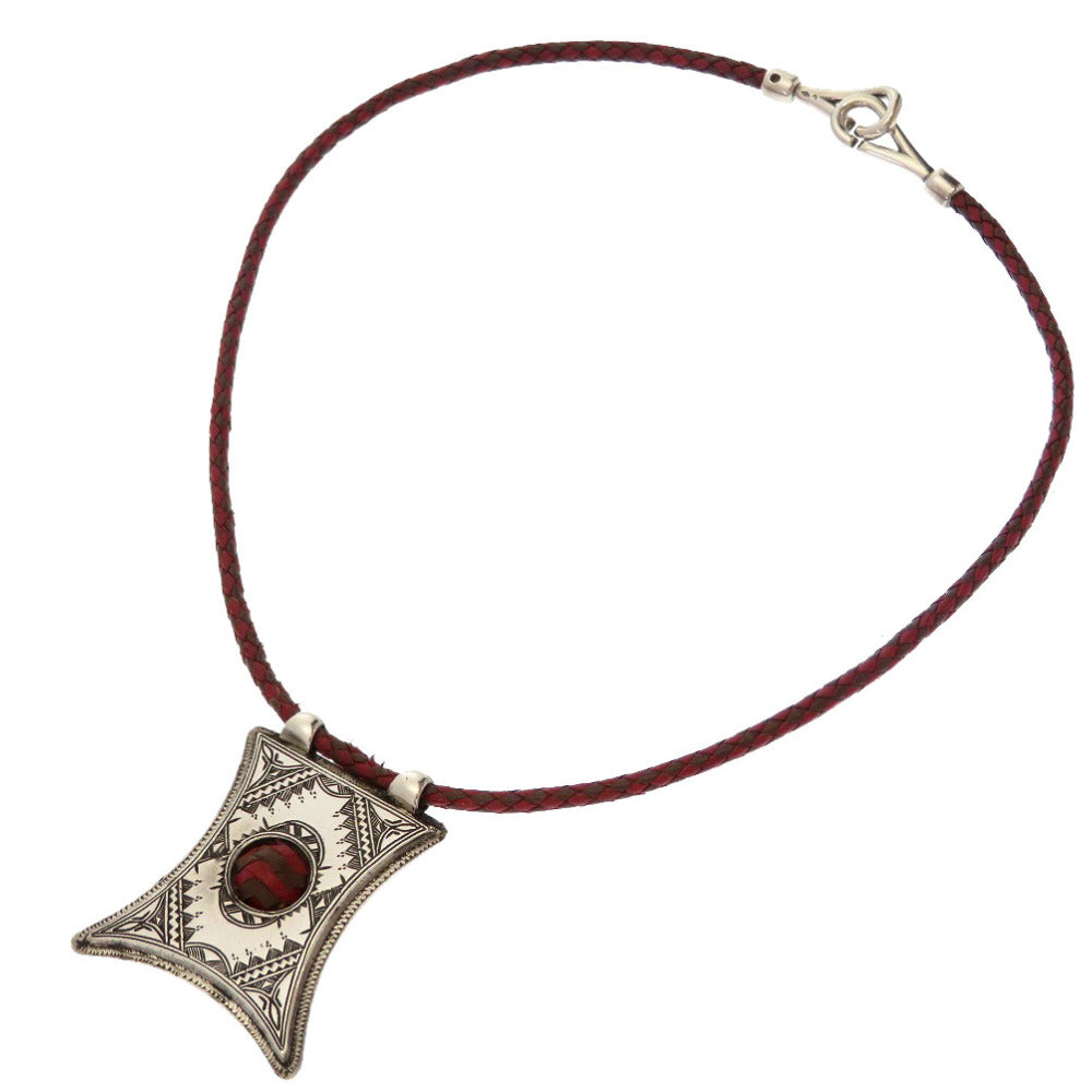 HERMES Necklace Silver Silver Touareg braided vintage Women(Unisex)