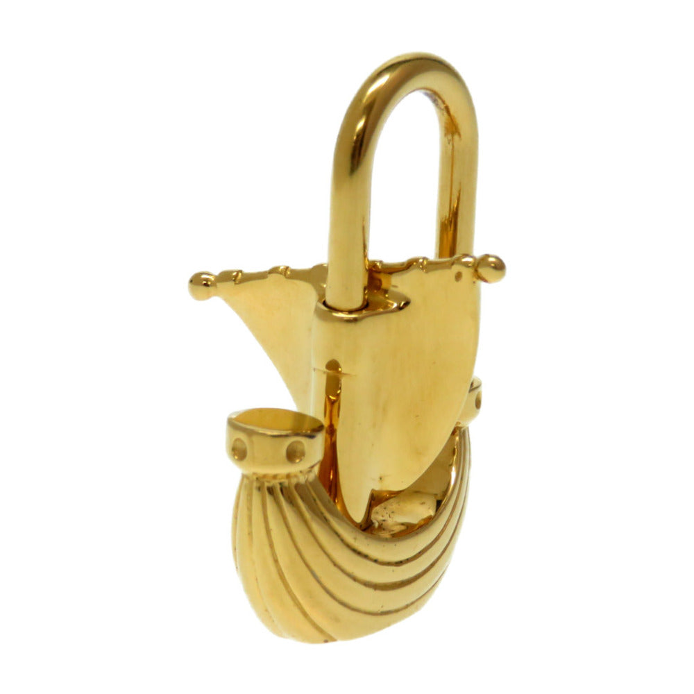 HERMES key ring metal gold Paris Air Paris Wind Sailing Ship Yacht Cadena Charm Women