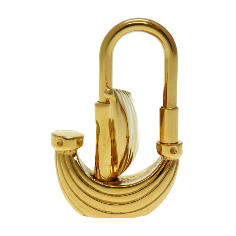 HERMES key ring metal gold Paris Air Paris Wind Sailing Ship Yacht Cadena Charm Women