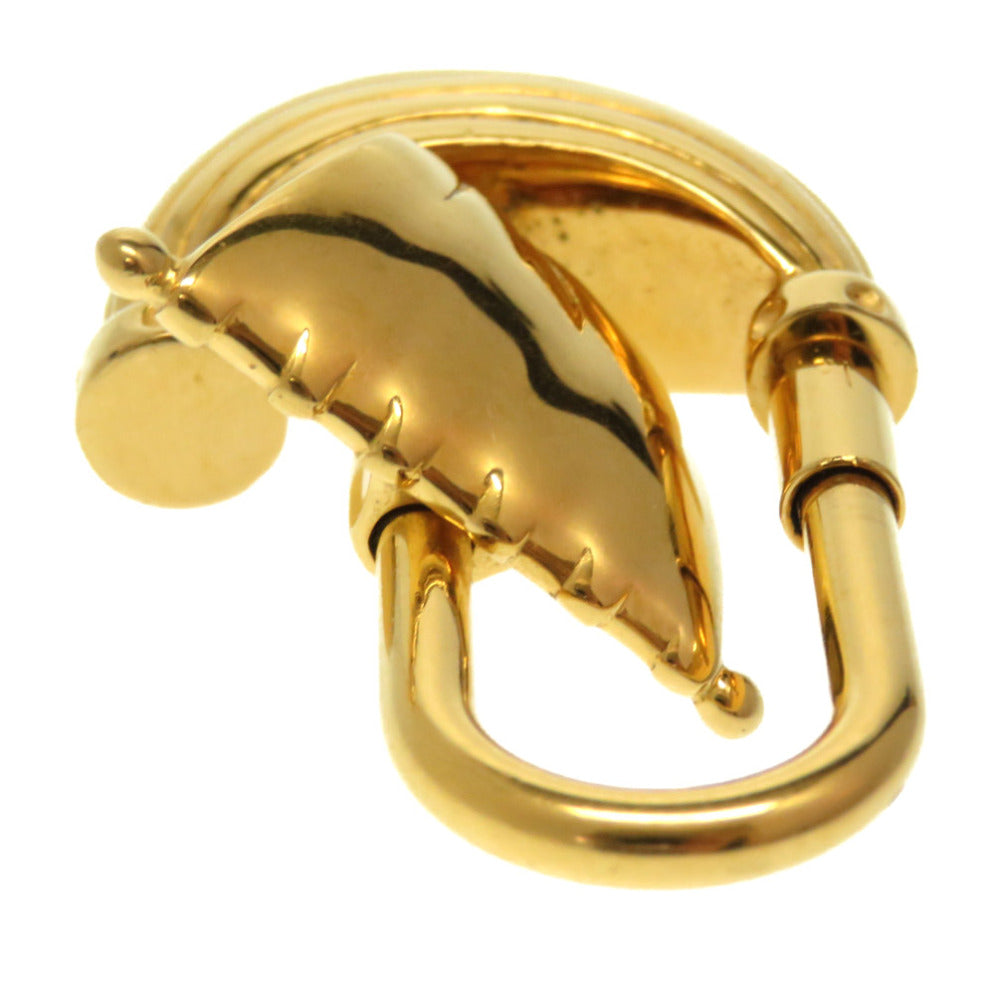HERMES key ring metal gold Paris Air Paris Wind Sailing Ship Yacht Cadena Charm Women
