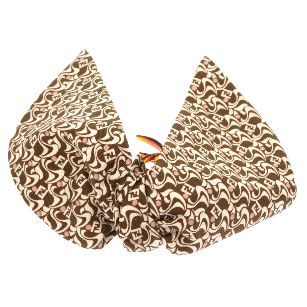 FENDI Other accessories Silk, Plastic Brown Zucca Pattern Hair Clip Women