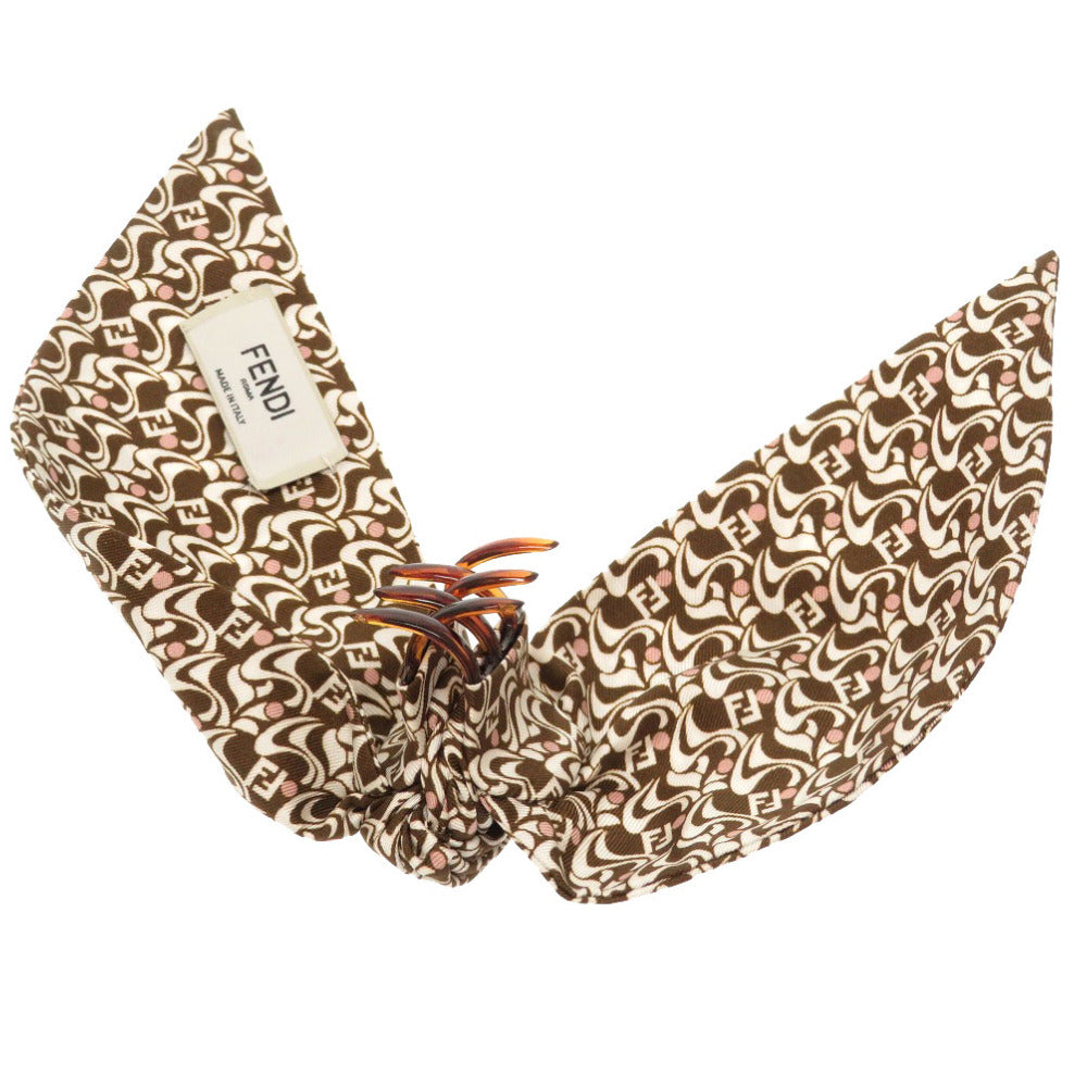 FENDI Other accessories Silk, Plastic Brown Zucca Pattern Hair Clip Women