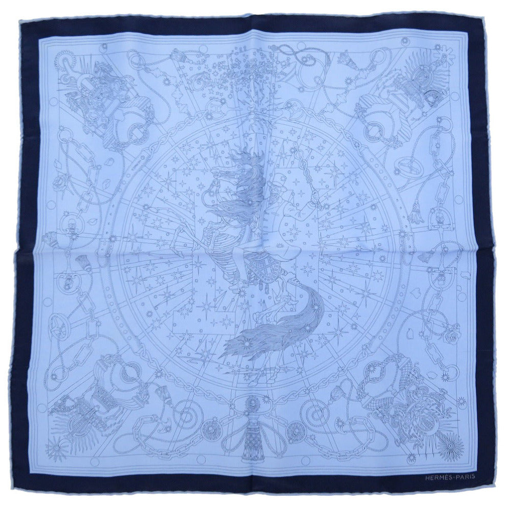 HERMES scarf silk Marin Carre45 Petit boyfriend C'est La Fete Serafit Women(Unisex)