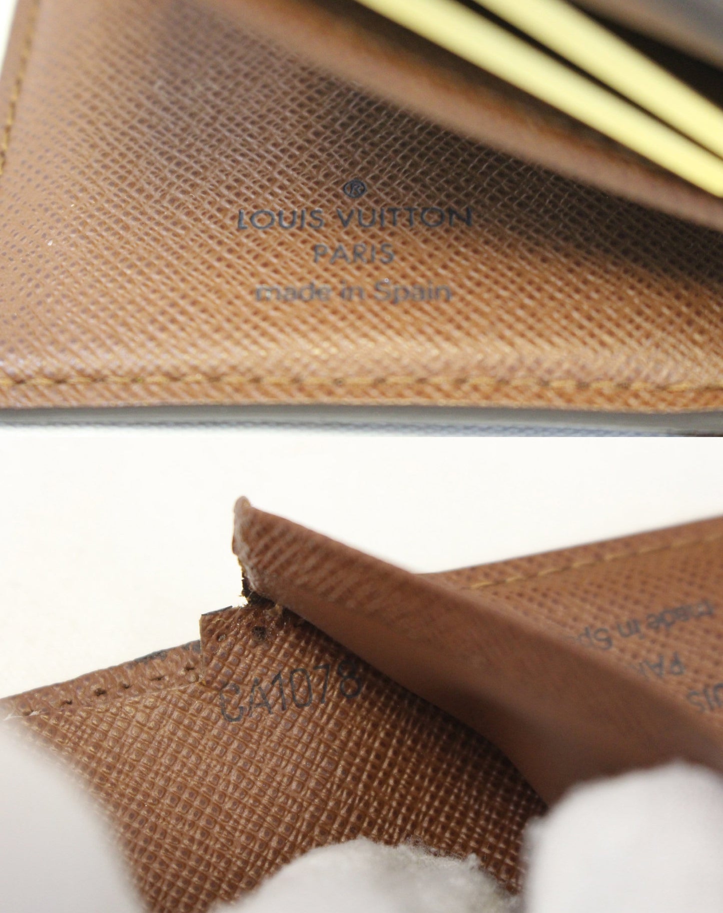 LOUIS VUITTON French Kisslock Monogram Canvas Wallet Brown