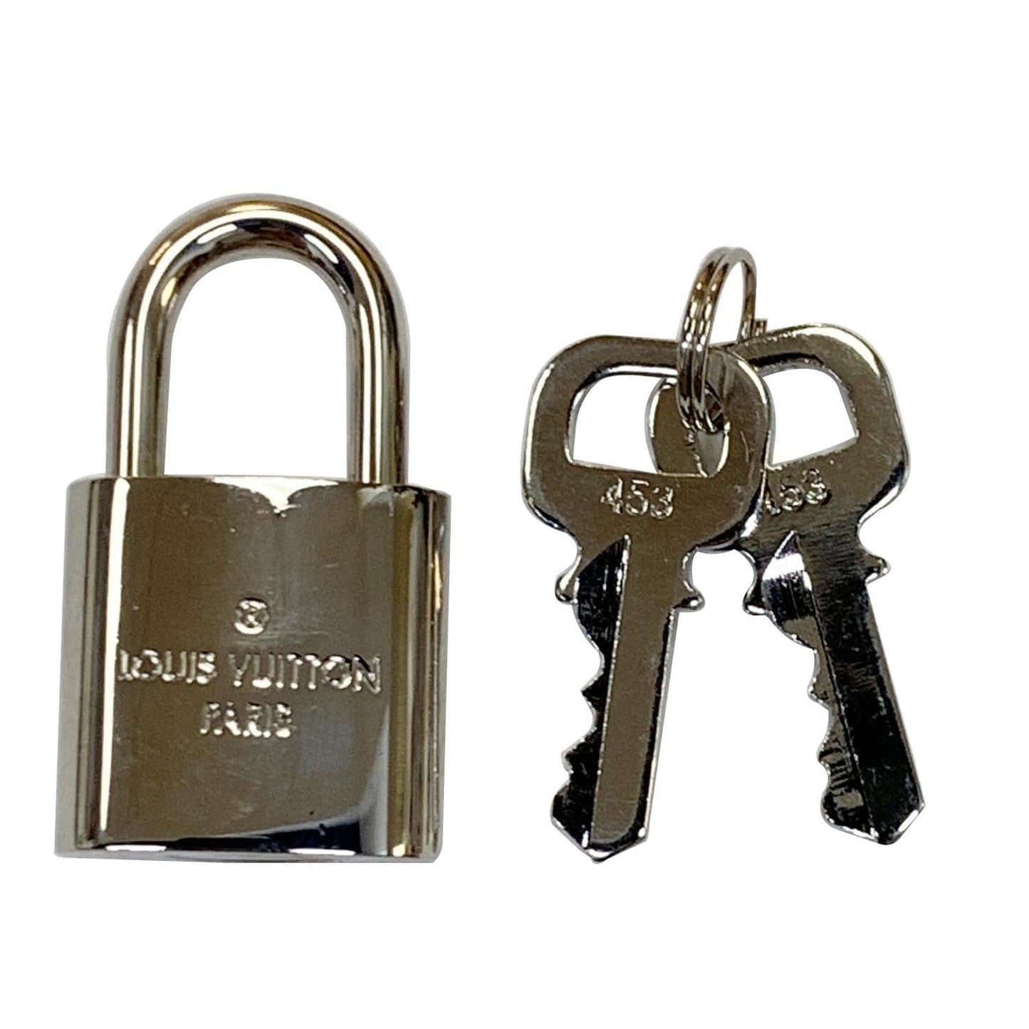 LOUIS VUITTON Padlock and 2 Keys Silver Bag Charm Number 453