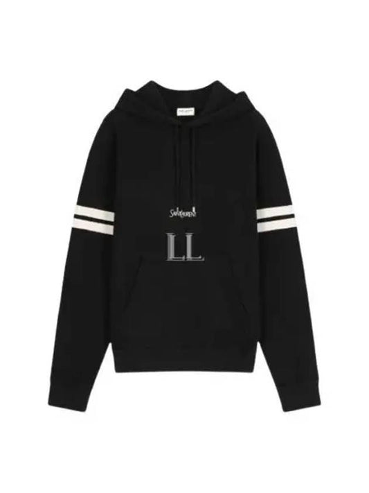 Luxury Saint Laurent Trending 2025 Embroidered Logo Hoodie Black