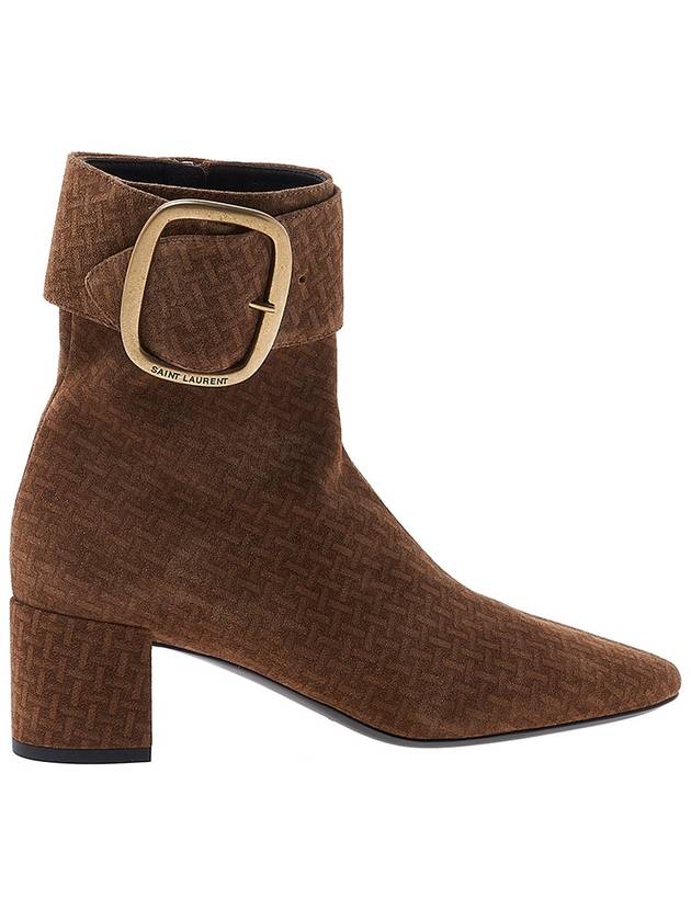 Luxury Saint Laurent Trending 2025 Pattern Buckle Chelsea Boots Brown