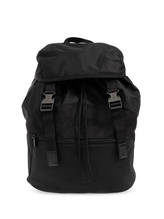 Luxury Saint Laurent Trending 2025 Backpack In Econyl And Vegetable-Tanned Leather Black