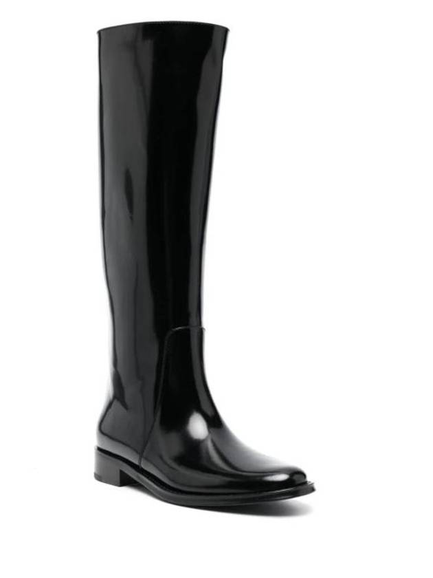 Luxury Saint Laurent Trending 2025 Hunt Leather Long Boots Black