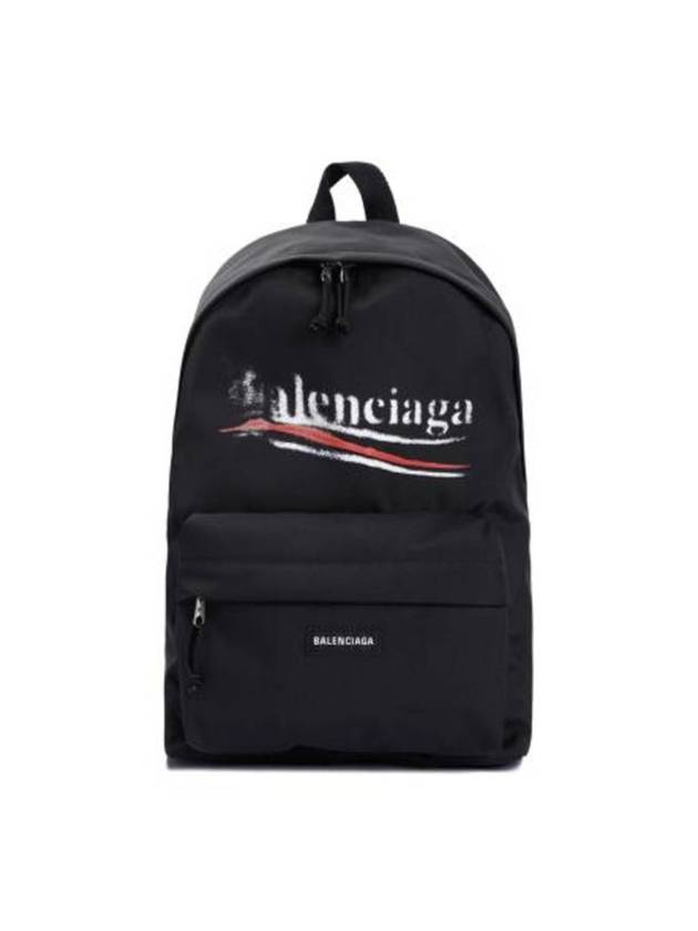 Luxury Balenciaga Trending 2025 Explorer Logo Backpack Black