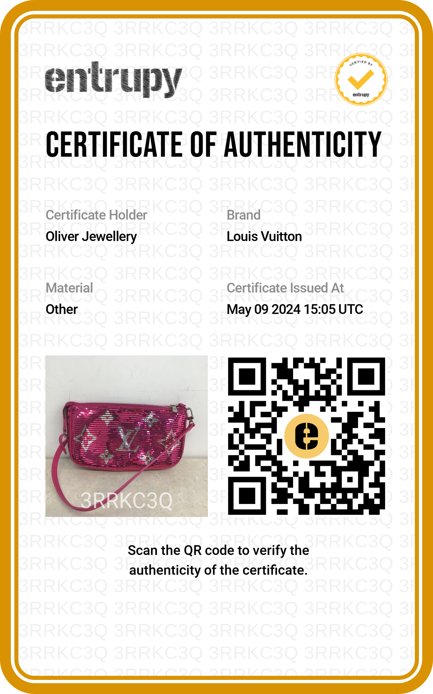 Louis Vuitton 2023 Fuchsia Silver Monogram Giant Sequins Pochette Accessoires