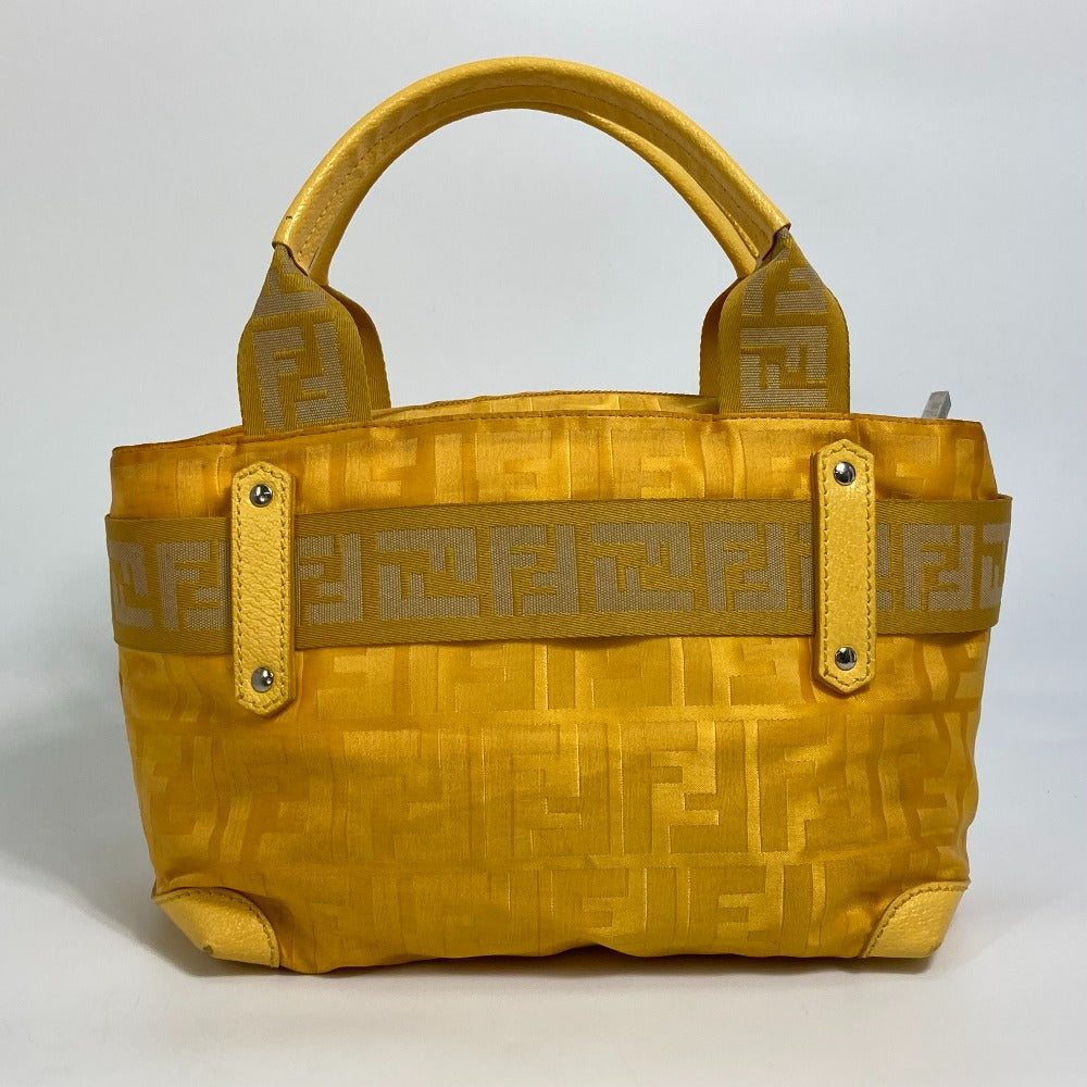 FENDI Handbag 8BH142 Nylon yellow FF Zucca Women