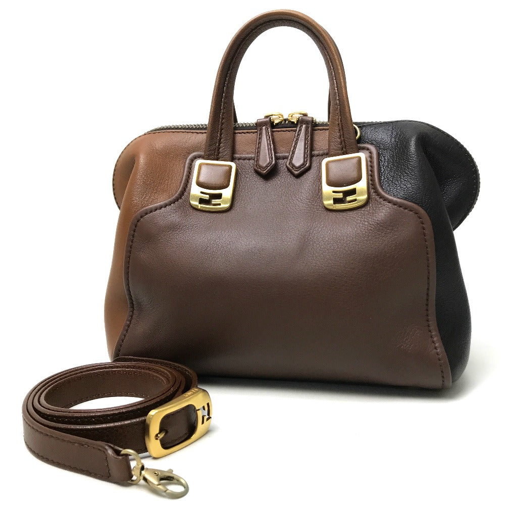 FENDI Handbag 8BL117 leather Brown chameleon Women