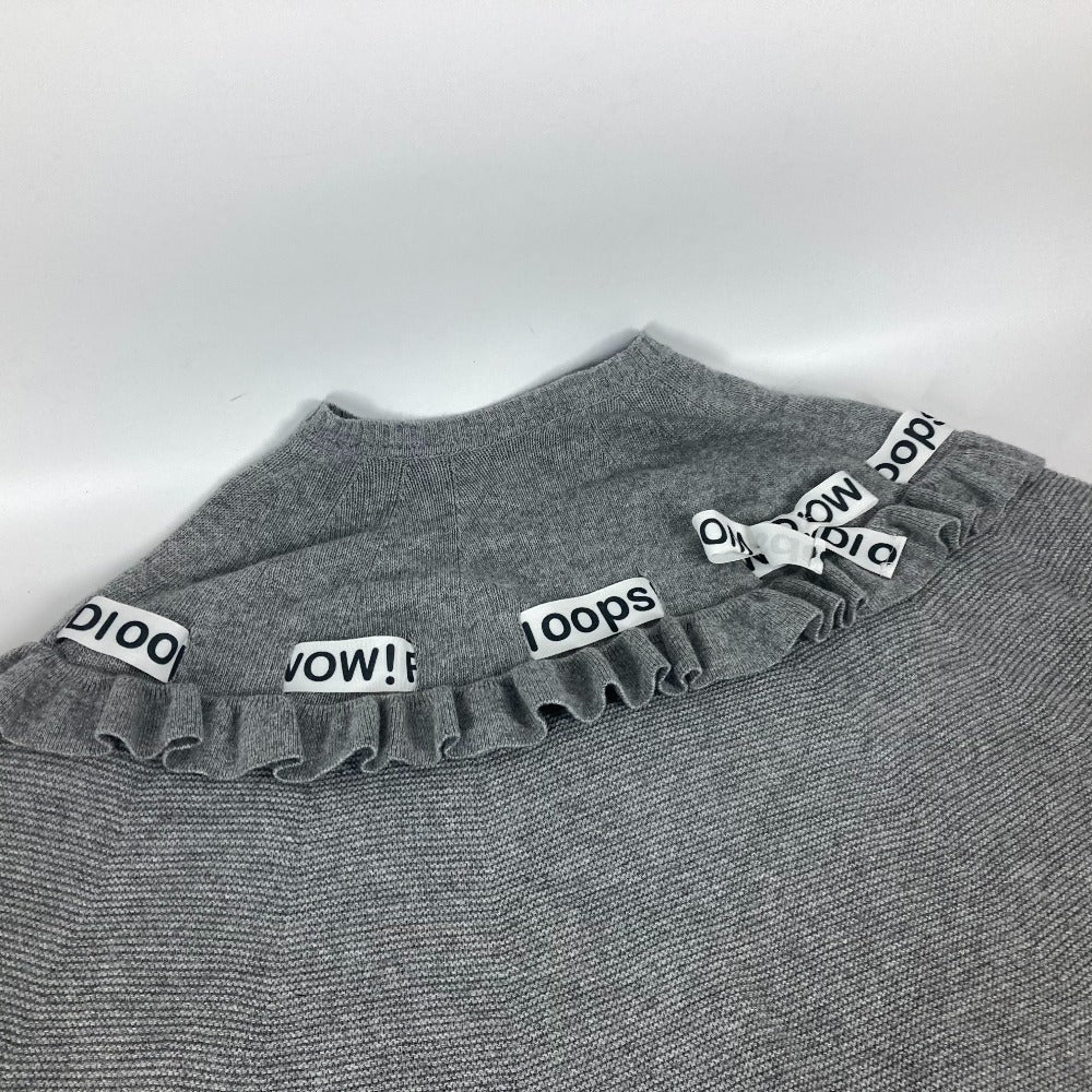 FENDI poncho Wool, Rayon gray logo ribbon frill Women ââ