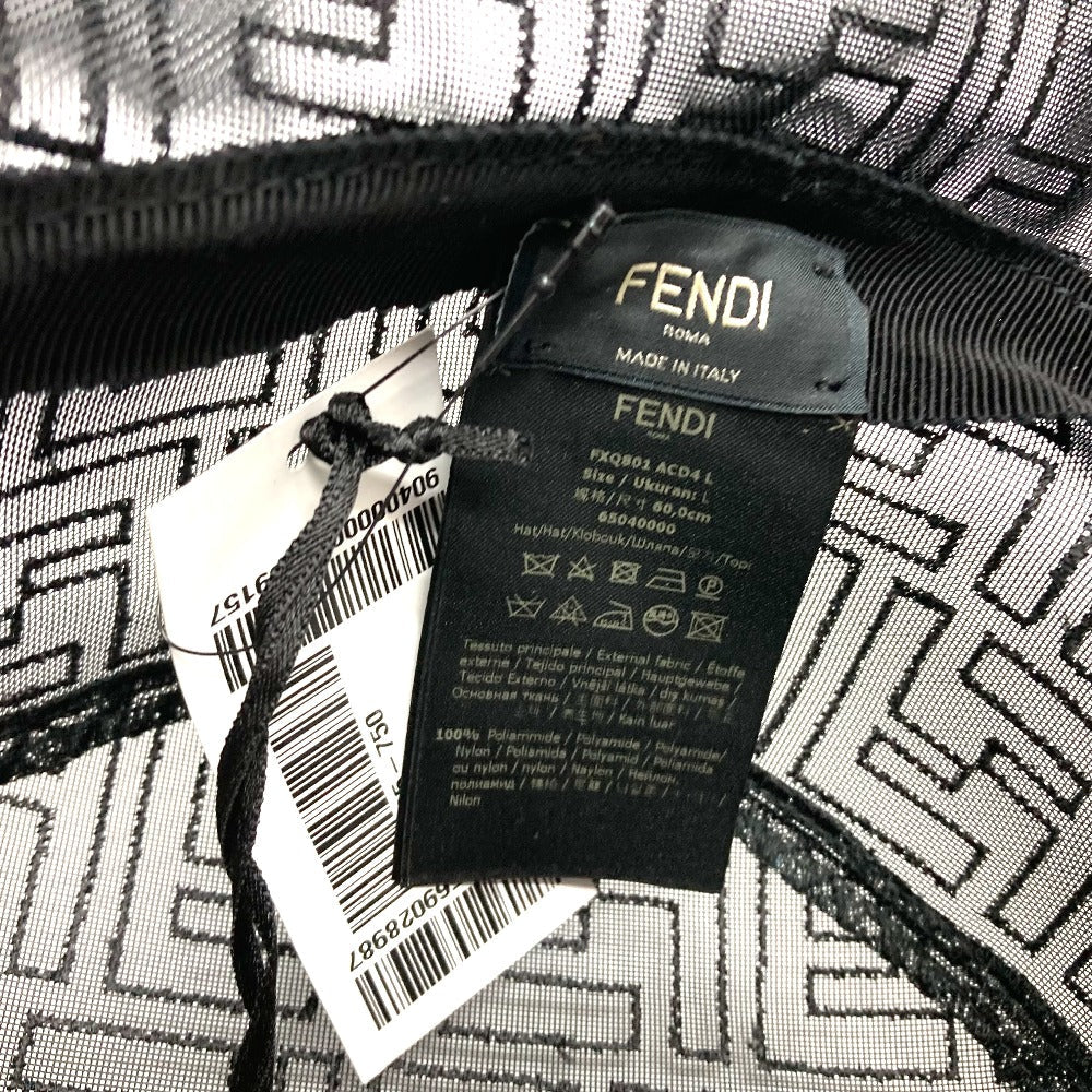 FENDI hat FXQ801 Nylon black FF Zucca Pattern mesh unisex(Unisex) L