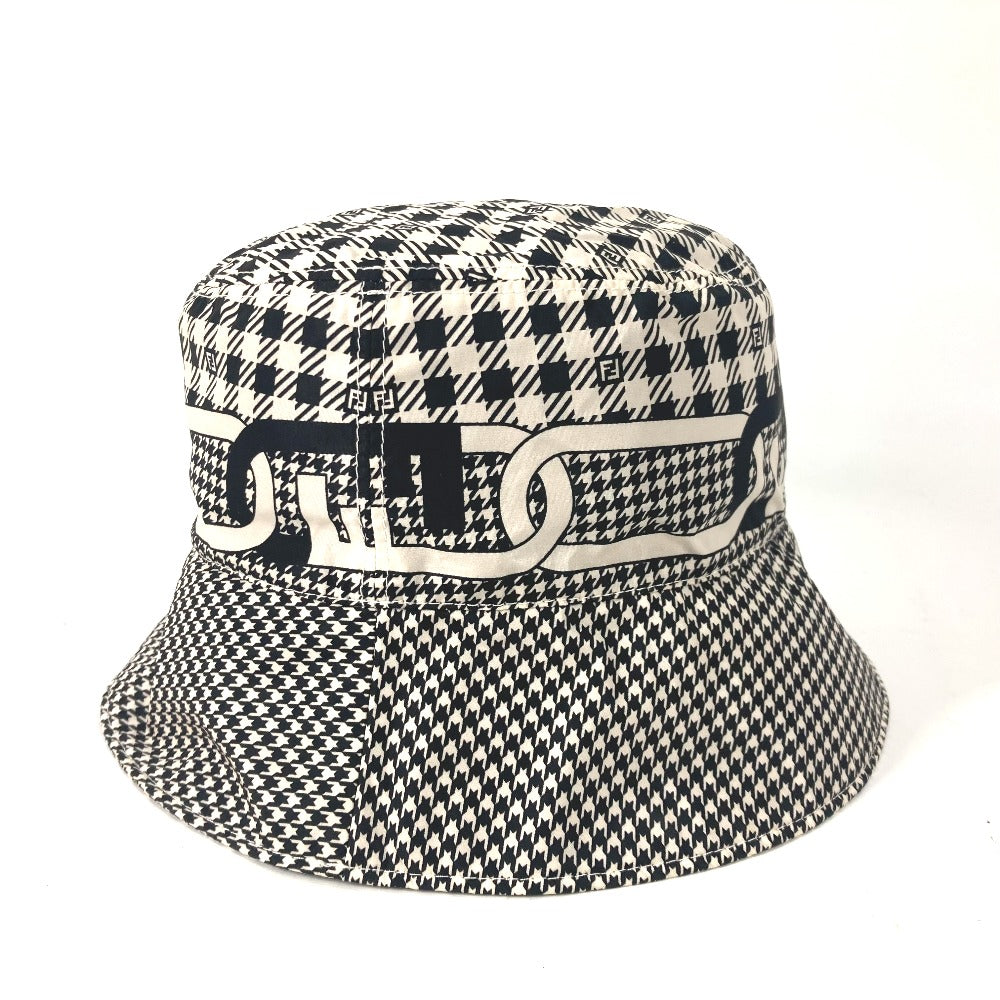 FENDI hat FXQ801 Nylon black Houndstooth mens S