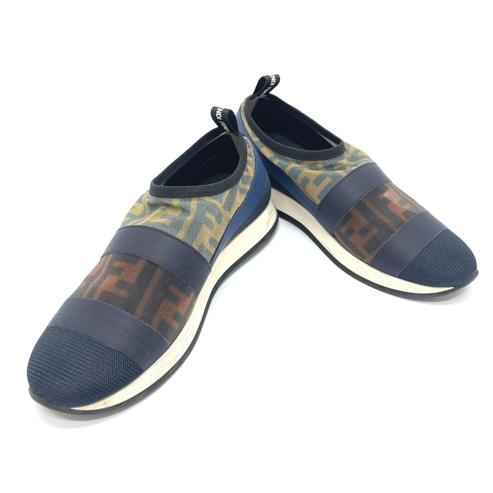 FENDI sneakers mesh Brown x navy Sports Zucca FF Women 35
