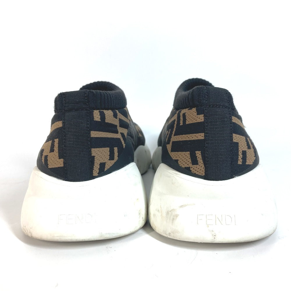 FENDI sneakers 7E1254 Canvas, Leather Brown Zucca Slip-ons Women 8