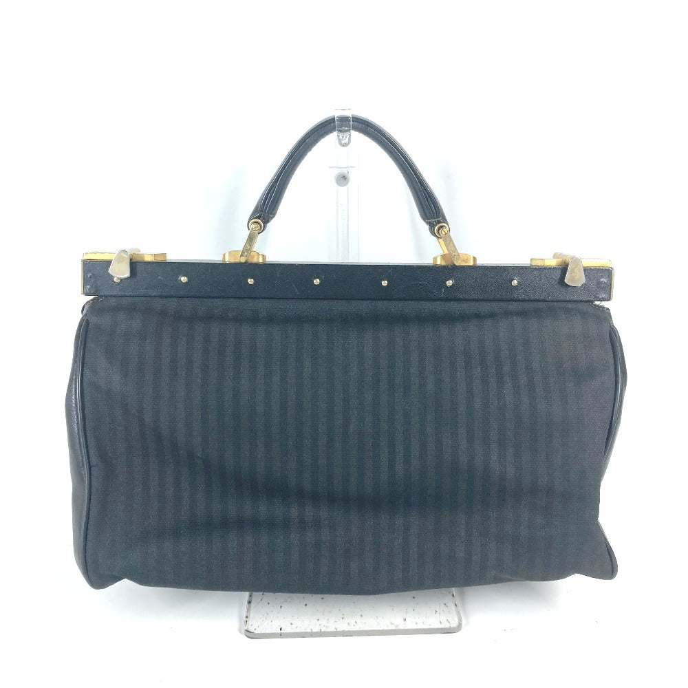 FENDI Handbag Leather / PVC black vintage Doctor Bag Pecan Women