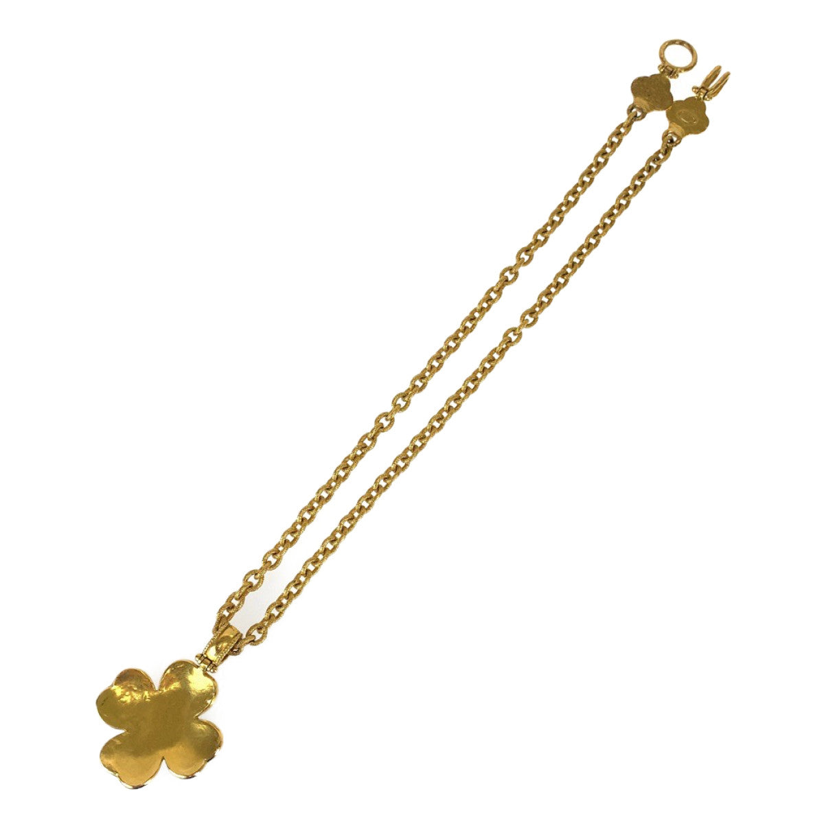 CHANEL Necklace plating Gold Wine Red Gripoa COCO Mark Stone