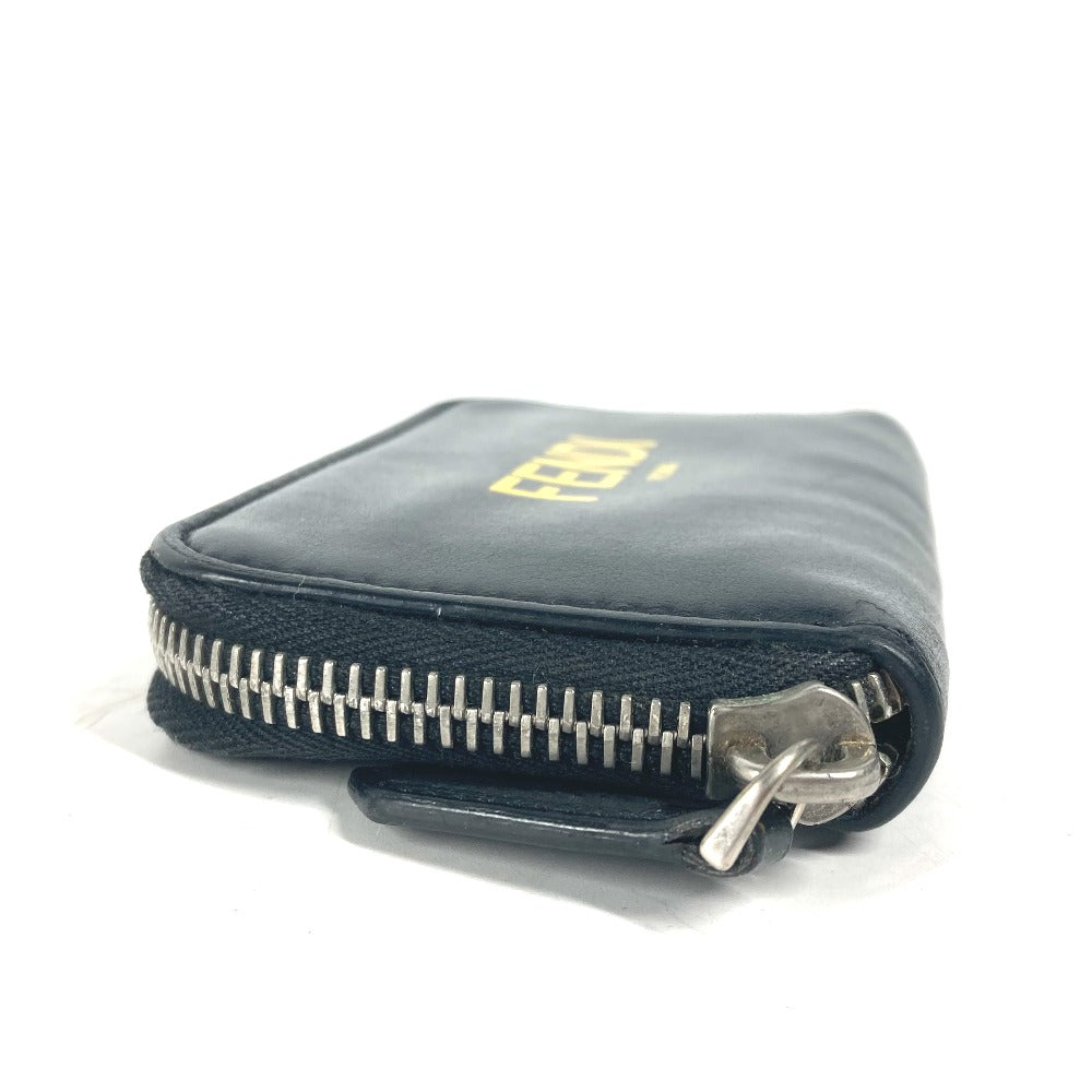 FENDI Coin case 7M0257 leather black logo Zip Around mens
