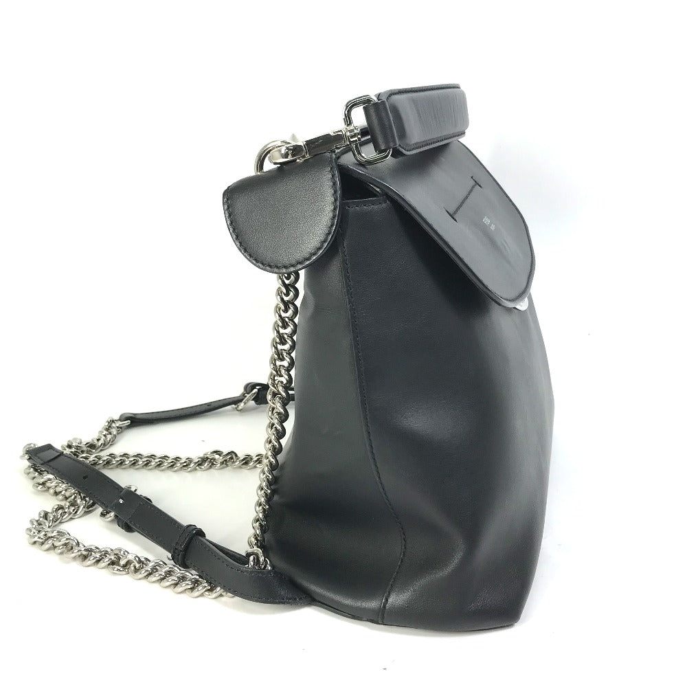 FENDI Backpack 8BZ042 leather black Bag to school Women