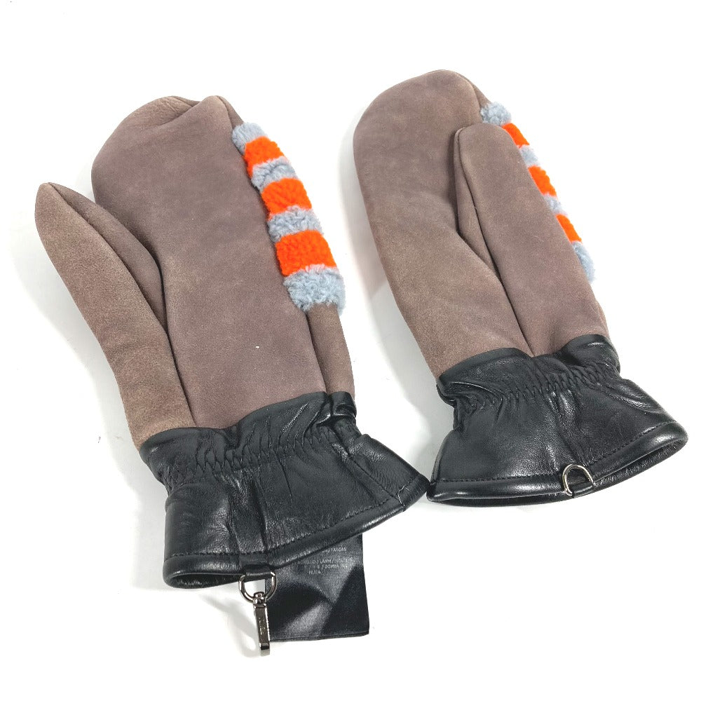 FENDI gloves FXY018 Angola gray Mouton Women M