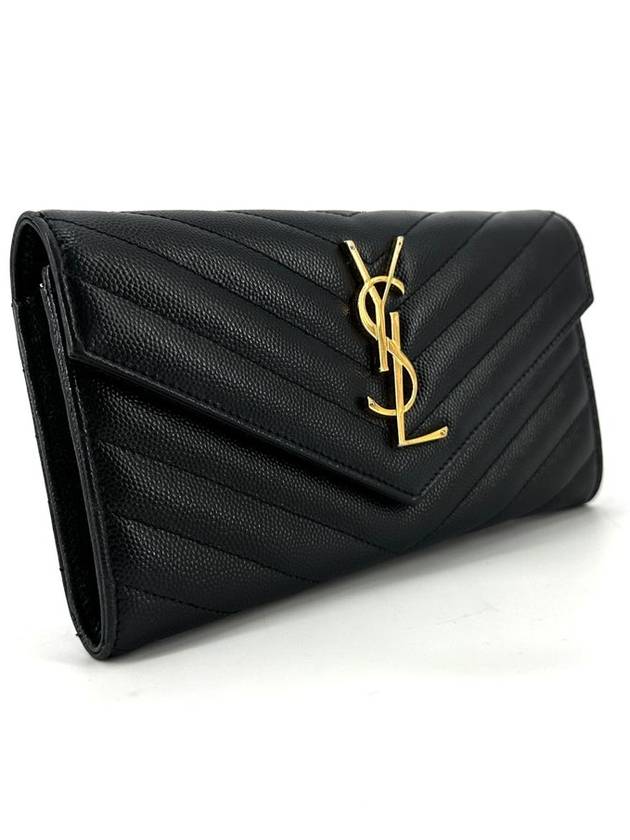 Luxury Saint Laurent Trending 2025 Grande Poudre Matelasse Envelope Flap Long Wallet 372264