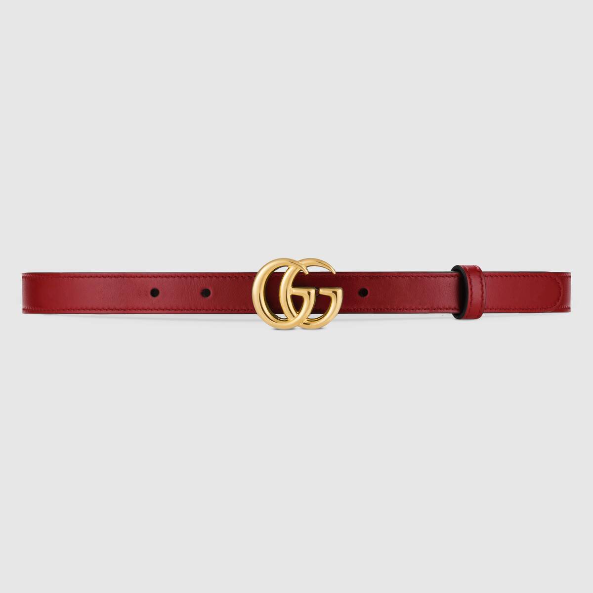 GUCCI GG MARMONT LEATHER BELT WITH SHINY BUCKLE