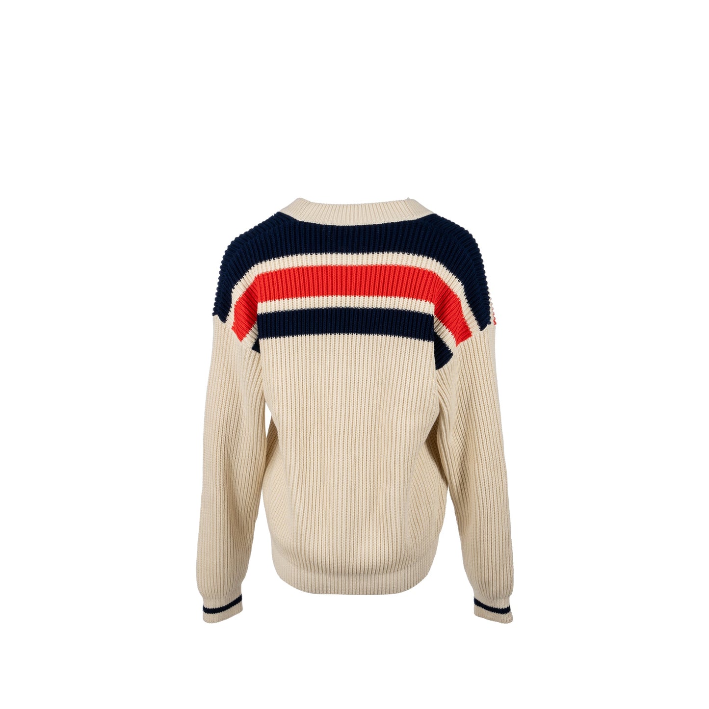 Gucci Size Interlocking G Stripe-detail Knitted Cardigan Cotton White/Multicolour