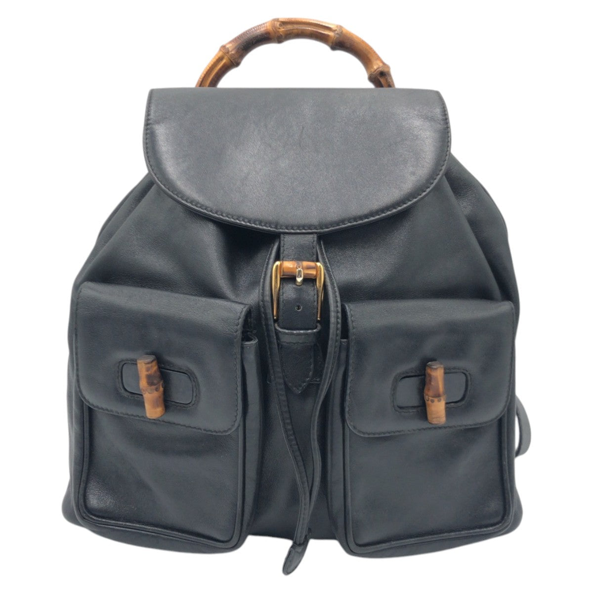 GUCCI Backpack 003 1998 0016 leather Black black Backpack Unisex Bamboo Women